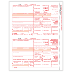 ComplyRight® 1099-R Tax Forms, 2-Up, Federal Copy A, 8-1/2" x 11", Pack Of 100 Forms