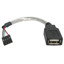 StarTech.com 6in USB 2.0 Cable - USB A to USB 4 Pin Header F/F USB A Female to Motherboard Header Adapter - USB cable - 4 pin USB Type A (F) - 4 pin MPC (F) - 15 cm - Connect internal USB devices directly to the motherboard header connection