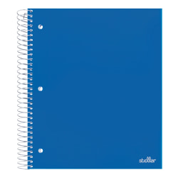 Office Depot® Brand Stellar Poly Notebook, 8-1/2" x 10-1/2", 3 Subject, Wide Ruled, 150 Sheets, Blue