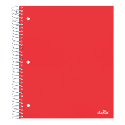 Office Depot® Brand Stellar Poly Notebook, 8-1/2" x 10-1/2", 3 Subject, Wide Ruled, 150 Sheets, Red