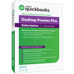 Intuit® QuickBooks® Desktop Premier Plus, 2022, 1-Year Subscription, For Windows®, Disc/Download