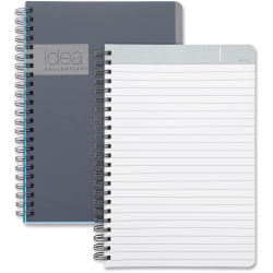 TOPS® Idea Collective Twin Wirebound Professional Notebook, 5" x 8", Gray