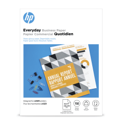 HP Everyday Business Paper for Laser Printers, Glossy, Letter Size (8 1/2" x 11), Heavy 32 Lb, Pack Of 150 Sheets (4WN08A)