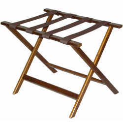 CSL Economy Wood Luggage Rack, 19-1/2"H x 26"W x 17"D, Dark/Brown