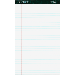 TOPS™ Docket Letrr-Trim Legal Pads, 8.5" x 14", Legal Ruled, 50 Sheets, Green Marble, Pack Of 12
