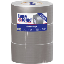 Tape Logic Gaffers Tape, 3" x 60 Yd., 11 Mil, Gray, Case Of 3 Rolls