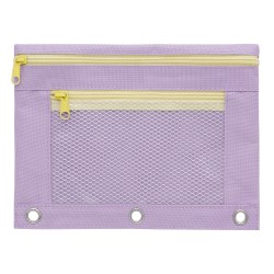 Office Depot® Brand Pencil Pouch With Mesh Window, 7" x 9-3/4", Lavender/Yellow
