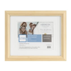 Uniek Zahra Photo/Document Picture Frame, 13 5/16" x 16 5/16" With Mat, Light Natural