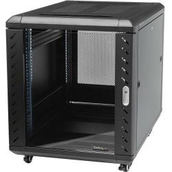 StarTech.com 12U 36in Knock-Down Server Rack Cabinet with Casters - Easy to transport and quick assemble 12U secure server rack cabinet - Compatible with standardized rack-mountable equipment such as servers and KVM switches