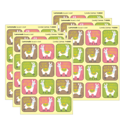 TREND Stinky Stickers, Lovely Llamas, Lemonade Scent, 48 Per Pack, Set Of 6 Packs