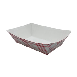 Empress Food Trays, 3 Lb, 16-11/16"H x 11-15/16"W x 8-3/4"D, Red Plaid, 250 Trays Per Pack, Case Of 2 Packs