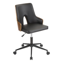 LumiSource Stella Office Chair, Black/Walnut