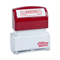 Office Depot® Brand Pre-Inked Message Stamp, "Received", Red