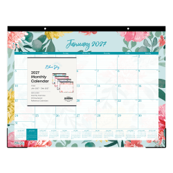 2027 Blue Sky Reflections Monthly Desk Pad Planning Calendar, 22x17, 0%, Reflections, Jan-Dec, RY27