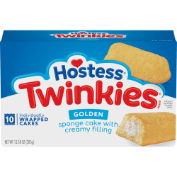 Hostess Twinkies Snack Cakes, Cream Filled Cakes, Golden Sponge Cake, Individually Wrapped