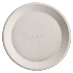 Chinet® Savaday® Molded Fiber Dinnerware Plates, 10", Beige, Pack Of 500 Plates