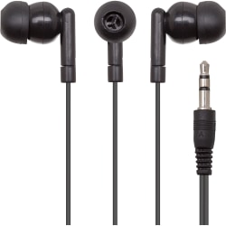 Califone E1 Multimedia Ear Bud With 3.5mm Plug - Stereo - Mini-phone (3.5mm) - Wired - Earbud - Binaural - In-ear - 3.90 ft Cable - Black - 1 Each