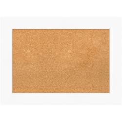 Amanti Art Rectangular Non-Magnetic Cork Bulletin Board, Natural, 29" x 21", Cabinet White Plastic Frame