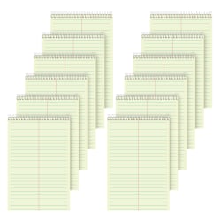 TOPS™ Steno Books, 6" x 9", Gregg Ruled, 80 Sheets, Green, Pack Of 12