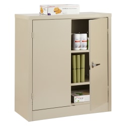 Realspace® Steel Storage Cabinet, 3 Shelves, 42"H x 36"W x 18"D, Putty