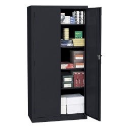 Realspace® 36"W Steel 5-Shelf Cabinet, Black