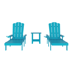 Flash Furniture Sonora Commercial Grade 3 Piece Indoor/Outdoor Adirondack Sete, Blue - LEHMP0701035BL