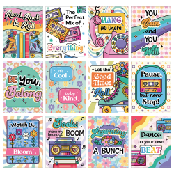 Carson Dellosa Education Retro Remix Mini Posters, 8-1/2" x 11", Multicolor, Total Qty 12
