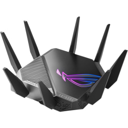 Asus ROG Rapture GT-AXE11000 Wi-Fi 6 IEEE 802.11ax Ethernet Wireless Router - 2.40 GHz ISM Band - 5 GHz UNII Band - 8 x Antenna(8 x External) - 1.34 GB/s Wireless Speed - USB - 2.5 Gigabit Ethernet - VPN Supported - Desktop