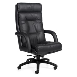 Global® Arturo™ Bonded Leather High-Back Tilter Chair, 50"H, Black