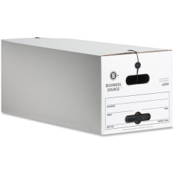 Business Source Light Duty Letter Size Storage Box - External Dimensions: 12"x 24" Depth x 10" - 350 lb - 42050