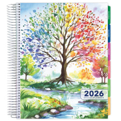 2025-2026 Global Excello Brands Deluxe Daily/Weekly/Monthly Planner, 8-1/2" x 11", Tree Seasons, November 2025 To December 2026