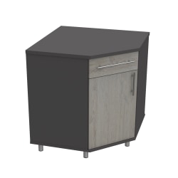 Inval Kratos Series 44-1/2"W Corner Garage Storage Cabinet, Chantilly/Dark Gray