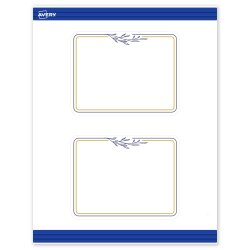 Avery® Print-To-The-Edge Postcards With Sure Feed® Technology, S00-DNK-PRMWC10, Rectangle Rounded Corners, 4-1/4" x 5-1/2", Matte White, Preprinted Gold & Navy Border with Florals Design, Pack Of 20