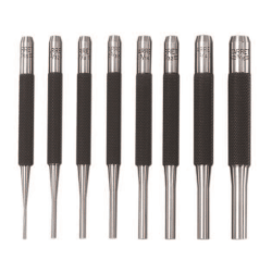 Drive Pin Punches, 4 in, 1/16 in tip, Steel