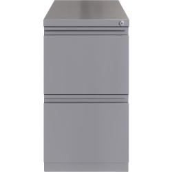 Hirsh® 20"D Vertical 2-Drawer Mobile Pedestal File Cabinet, Arctic Silver