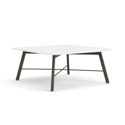 HON Scramble Wood Soft Square Coffee Table, 16"H x 36"W x 36"D, Designer White/Florence Walnut