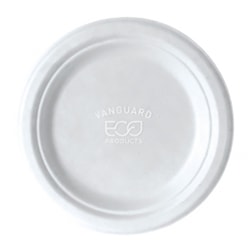 Eco-Products Vanguard Sugarcane Plates, 9", White, Pack Of 500 Plates