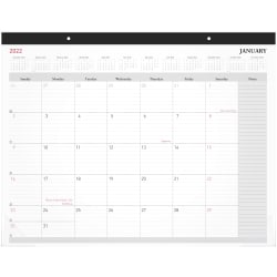 Office Depot® Brand Monthly Desk Calendar, 21-3/4" x 17", White, January To December 2022, OD202600