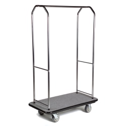 CSL Traditional Luggage Cart, 72-1/2"H x 43"W x 23"D, Gray