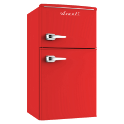 Avanti Retro Compact Refrigerator, 2-Door, 3 Cu Ft, 34"H x 20-1/2"W x 18"D, Red