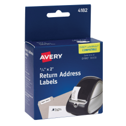 Avery® Thermal Return Address Labels, 3/4" x 2", White, Pack Of 500 Labels
