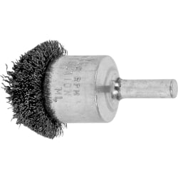 PFERD Stem Mounted Circular End Brush Round Shanks, 1-1/4", Silver, pack Of 10 Shanks