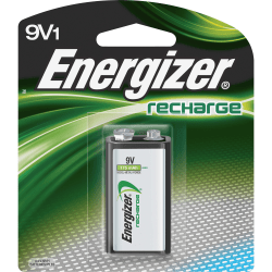 Energizer 9-Volt Recharge Batteries, 1-Packs - For Multipurpose - Battery Rechargeable - 9V - 175 mAh - 8.4 V DC - 24 / Carton