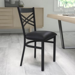 Flash Furniture X Back Restaurant Accent Chair, Black