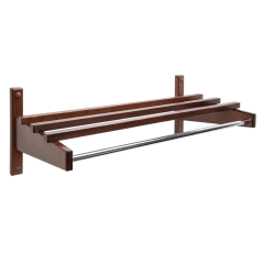 CSL Economy Series Wood Wall Rack, 10-1/2"H x 36"W x 12-3/4"D, Dark Brown