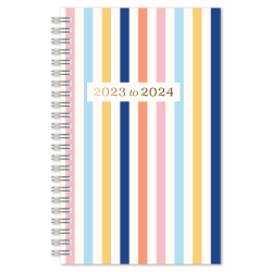 2023-2024 Office Depot® Brand Fashion Weekly/Monthly Academic Planner, 5" x 8", Stripes, July 2023 to June 2024, NW558PPS
