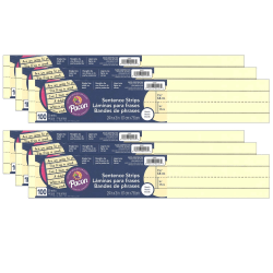 Pacon Sentence Strips, 1/16"H x 3"W x 24"D, Manila, 100 Strips Per Pack, Set Of 6 Packs