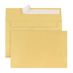 Office Depot® Brand Greeting Card Envelopes, A9, 5-3/4" x 8-3/4", Clean Seal, Gold Pearl, Box Of 25