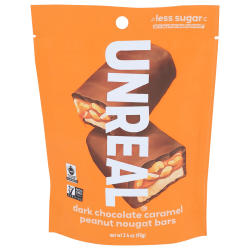 Unreal Dark Chocolate Caramel Peanut Nougat Bars, 3.4 Oz, Total Qty 6