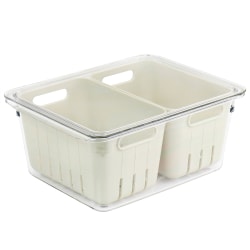 Martha Stewart 4-Piece Mini Basket Fresh Keeper Container Set, Beige